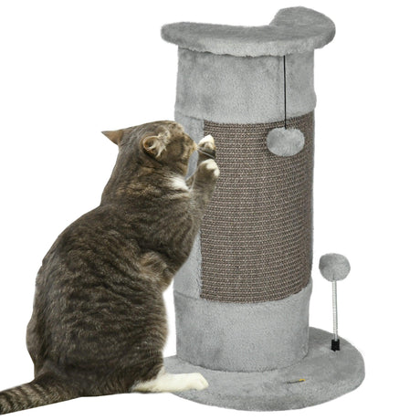 Wall-Mounted Cat Scratching Post w/ Soft Plush Cover, 58cm - Grey - Cat Scratchers - Purr Wish