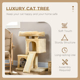 Cat Activity Tree with 2 Houses, 83cm - Cream White - Cat Trees - Purr Wish