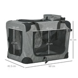 Grey Oxford Fabric Folding Cat Carrier Bag, 60cm