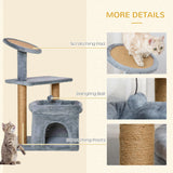 3-Tier Cat Activity Center Tower, 84cm - Grey - Cat Trees - Purr Wish