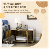 Hidden Cat Washroom Enclosure with Scratching Pad, Rustic Brown - Cat Litter Trays - Purr Wish