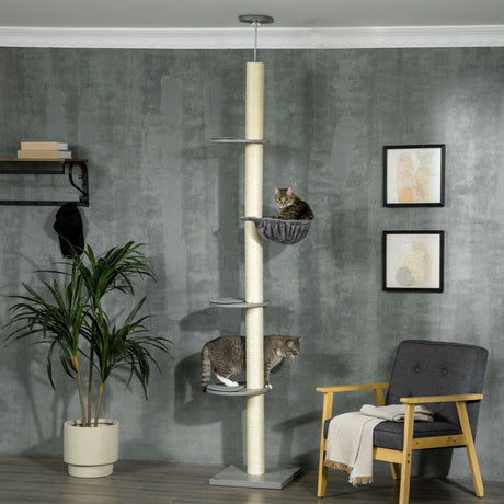 Tall Cat Tree with Hammock, Scratching Post - Cat Trees - Purr Wish