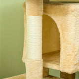 Cat Activity Tree with 2 Houses, 83cm - Cream White - Cat Trees - Purr Wish