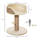 Cat Tree w/ Bed and Scratching Post - Beige - Cat Trees - Purr Wish