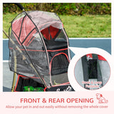 3-in-1 Cat Stroller - Carrier with Universal Wheel & Rain Cover - Red & Black - Cat Carriers & Strollers - Purr Wish