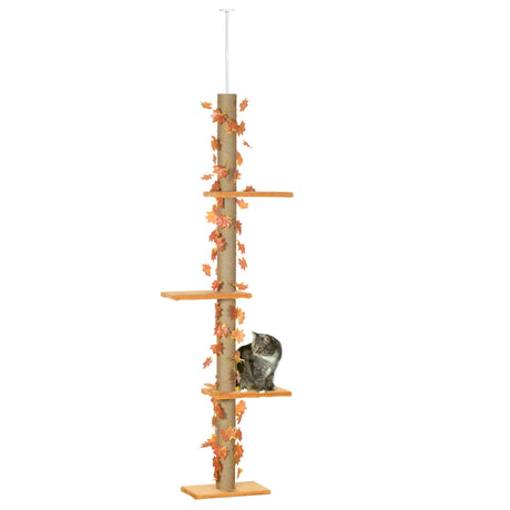 Adjustable Height Floor to Ceiling Cat Tree with Sisal Scratching Post - Cat Trees - Purr Wish