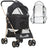 3-in-1 Cat Stroller - Carrier with Universal Wheel & Rain Cover - Black - Cat Carriers & Strollers - Purr Wish