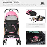 3-in-1 Cat Stroller - Carrier with Universal Wheel - Pink & Black - Cat Carriers & Strollers - Purr Wish