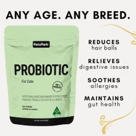 Natural Probiotic for Cats - 60 Scoops - Cat Supplements - Purr Wish